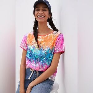 Eva Franco Loretta Sequined Tee - Size S